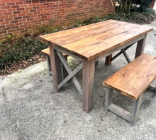Load image into Gallery viewer, Farmhouse Table Set Small Dining Kitchen Bench Rustic Wood Compact Breakfast Nook Furniture
