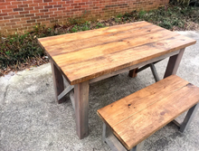 Load image into Gallery viewer, Farmhouse Table Set Small Dining Kitchen Bench Rustic Wood Compact Breakfast Nook Furniture
