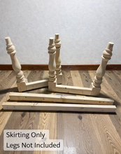 Load image into Gallery viewer, DIY Farmhouse Table Skirting Kit Unfinished Wood Apron Parts for Custom Builds
