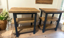 Load image into Gallery viewer, Farmhouse Ladder Style End Tables - Provincial, True Black - Wooden Living Room Furniture or Bedroom Nightstands
