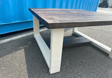 Load image into Gallery viewer, Large Modern Coffee Table (Dark Walnut, Antique White)
