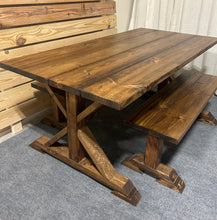 Load image into Gallery viewer, 6ft Classic Trestle Table With Benches (All Provincial)
