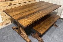 Load image into Gallery viewer, 6ft Classic Trestle Table With Benches (All Provincial)
