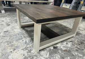 Large Modern Coffee Table (Dark Walnut, Antique White)