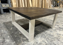 Load image into Gallery viewer, Large Modern Coffee Table (Dark Walnut, Antique White)
