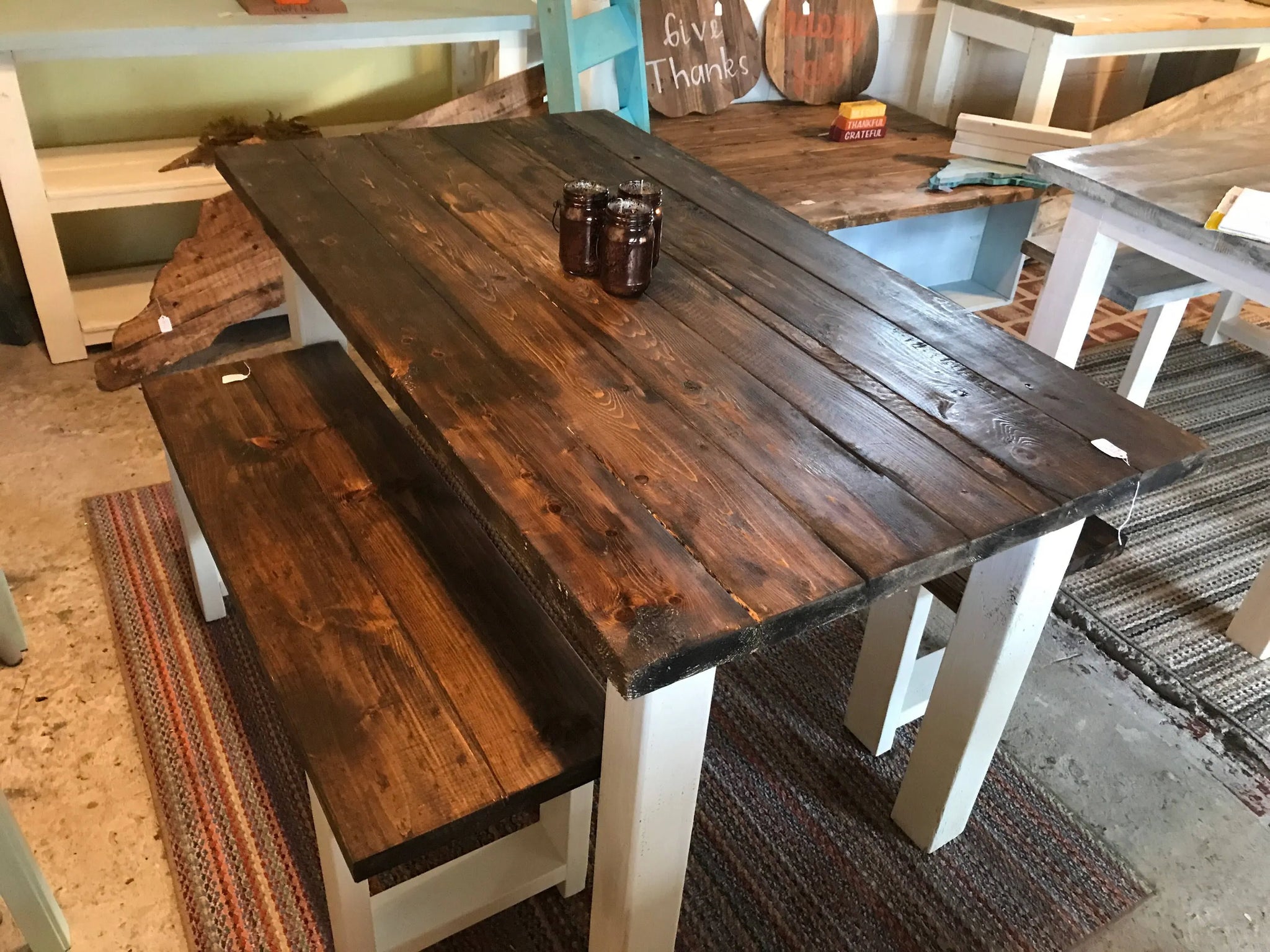 Espresso farmhouse table deals