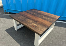 Load image into Gallery viewer, Large Modern Coffee Table (Dark Walnut, Antique White)
