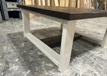 Load image into Gallery viewer, Large Modern Coffee Table (Dark Walnut, Antique White)
