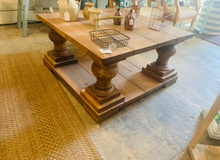 Load image into Gallery viewer, Large Farmhouse Style Coffee Square Table (Early American Brown) - Curbside Treasures LLC
