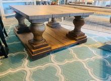 Load image into Gallery viewer, Large Farmhouse Style Coffee Square Table (Early American Brown) - Curbside Treasures LLC
