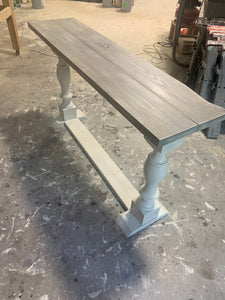 Rustic Farmhouse Entryway Table (Gray White) - Curbside Treasures LLC