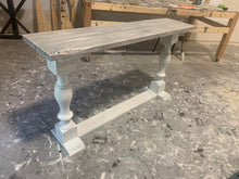 Load image into Gallery viewer, Rustic Farmhouse Entryway Table (Gray White) - Curbside Treasures LLC
