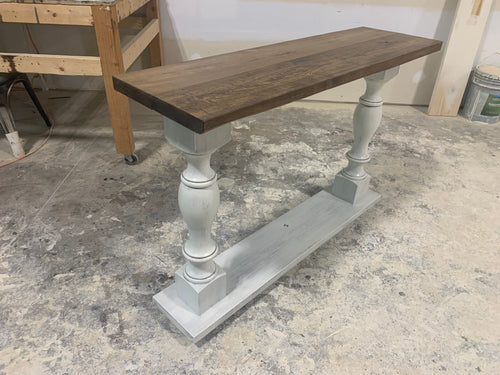 Rustic Farmhouse Entryway Table (Provincial Brown) - Curbside Treasures LLC