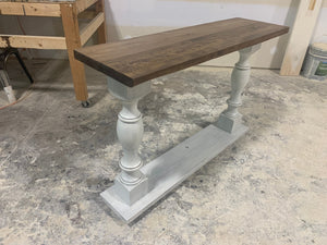 Rustic Farmhouse Entryway Table (Provincial Brown) - Curbside Treasures LLC