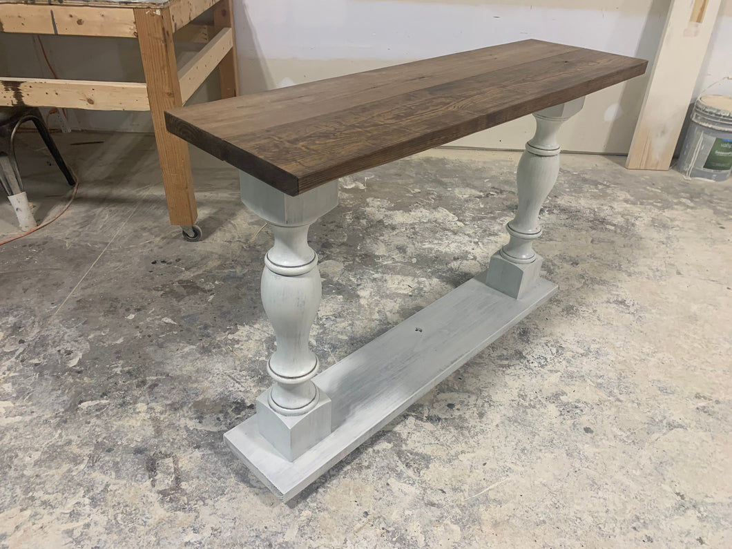 Rustic Farmhouse Entryway Table (Provincial Brown) - Curbside Treasures LLC