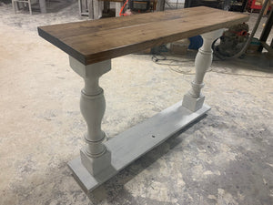 Rustic Farmhouse Entryway Table (Provincial Brown) - Curbside Treasures LLC
