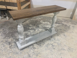 Rustic Farmhouse Entryway Table (Provincial Brown) - Curbside Treasures LLC