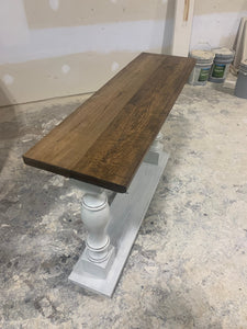 Rustic Farmhouse Entryway Table (Provincial Brown) - Curbside Treasures LLC
