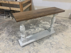 Rustic Farmhouse Entryway Table (Provincial Brown) - Curbside Treasures LLC