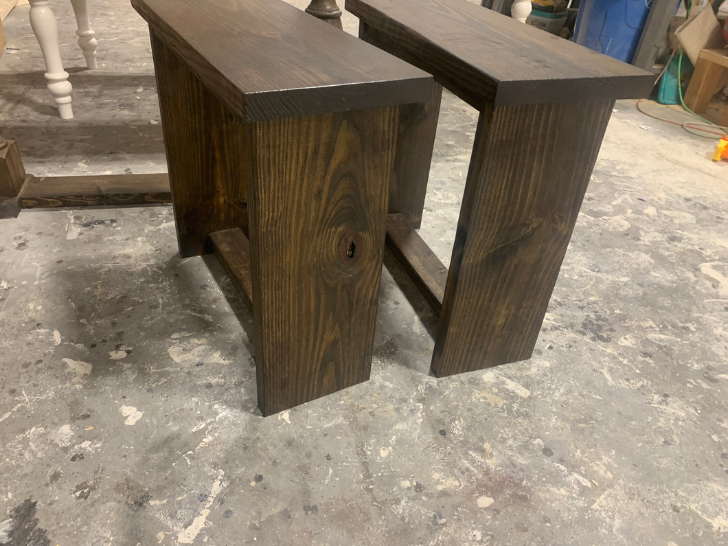 Modern Farmhouse Narrow End Tables (Dark Walnut)