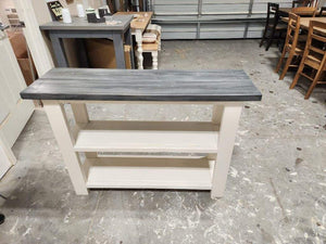 Farmhouse Console Table (Gray White Wash, Antique White)