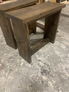 Modern Farmhouse Narrow End Tables (Dark Walnut)