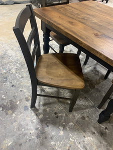 4ft Modern Farmhouse Table with Turned Legs and Chairs (True Black, Provincial)