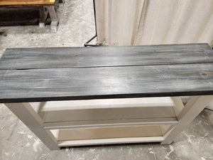 Farmhouse Console Table (Gray White Wash, Antique White)
