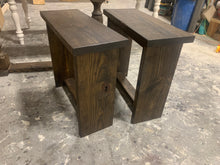 Load image into Gallery viewer, Modern Farmhouse Narrow End Tables (Dark Walnut)
