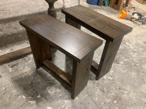 Modern Farmhouse Narrow End Tables (Dark Walnut)