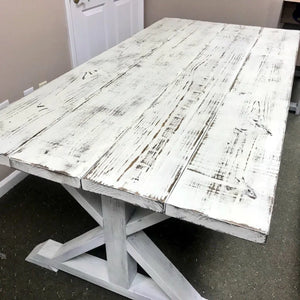 6ft Classic Pedestal Table (Weathered White)