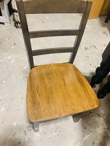 6ft Modern Farmhouse Table with Turned Legs, Bench, and Chairs (True Black, Provincial)