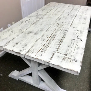 6ft Classic Pedestal Table (Weathered White)