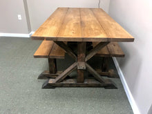 Load image into Gallery viewer, Classic Pedestal Table With Benches (Espresso, Early American)
