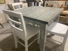 Load image into Gallery viewer, Square Farmhouse Table with Chairs (Gray White Wash, Distressed White)
