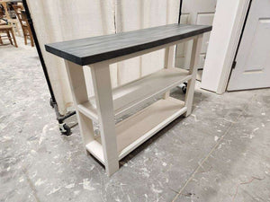 Farmhouse Console Table (Gray White Wash, Antique White)