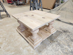 Farmhouse Coffee Table with Balustrade Legs (Simply White)