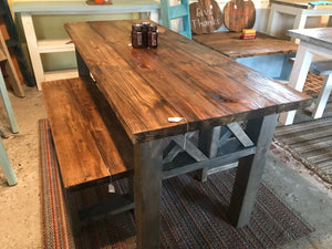 6ft Double X Farmhouse Table (Classic Gray, Provincial)