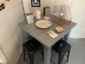 Counter Height Farmhouse Table with Stools (Classic Gray)