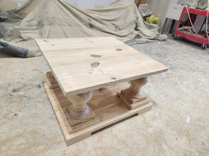 Farmhouse Coffee Table with Balustrade Legs (Simply White)