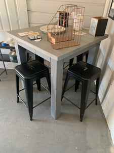 Counter Height Farmhouse Table with Stools (Classic Gray)