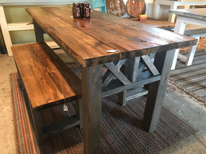 6ft Double X Farmhouse Table (Classic Gray, Provincial)
