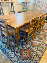 Load image into Gallery viewer, 7ft Turned Leg Farmhouse Table, With Bench and Chairs, (Early American)
